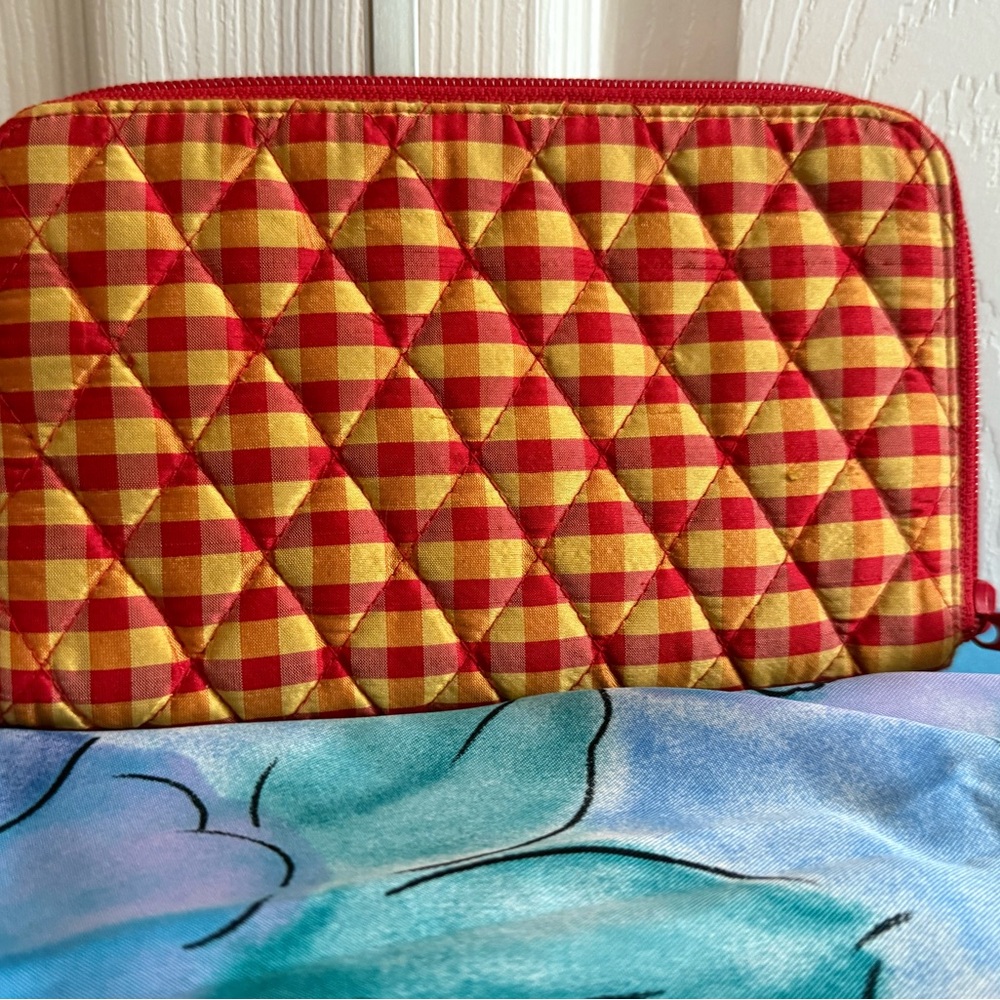 Vintage Vera Bradley Red and Yellow Checkered Quilted Wallet